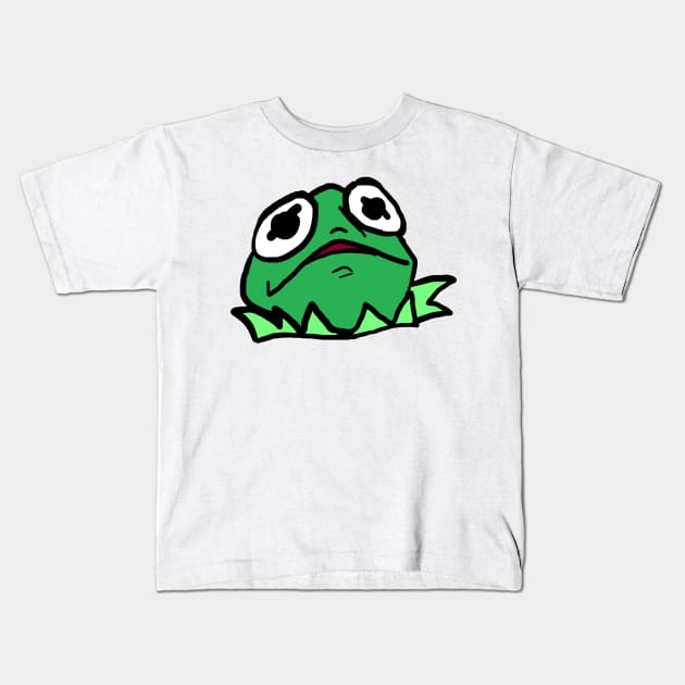 Spooked Kermie Kids T-Shirt by MurderBeanArt